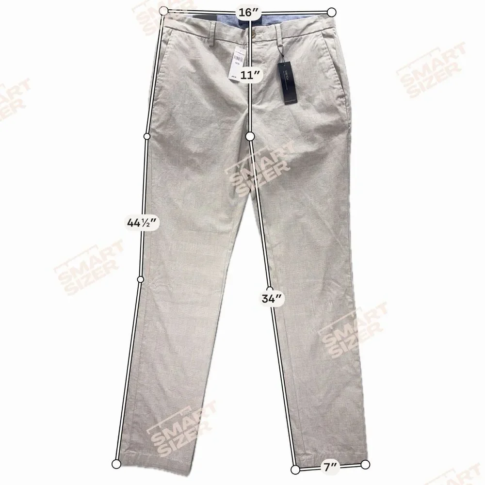 NWT Banana Republic Pants Men 32x34 Grey Plaid Slim Stretch Chino Khaki Golf
